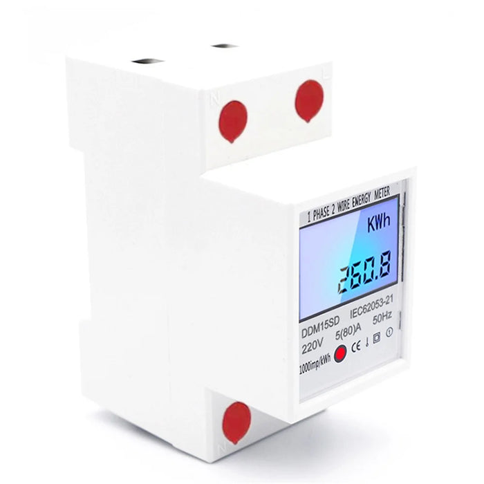 Digital Electricity Usage Monitor 5-80A Electric Meter Kilowatt Power Consumption Tester - DDM15SD - 1