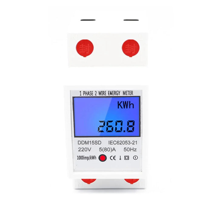 Digital Electricity Usage Monitor 5-80A Electric Meter Kilowatt Power Consumption Tester - DDM15SD - 2