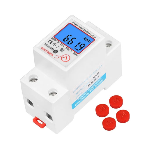 SINOTIMER DDS6619-012 Electric Energy Meter 35mm Din 1000P/kWh Electricity Usage Monitor Power Consumption Meter - 1