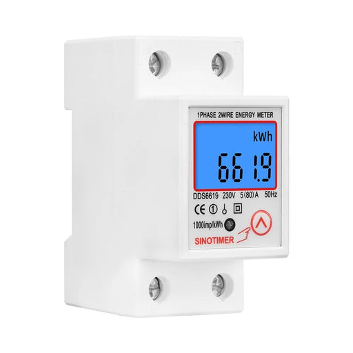 SINOTIMER DDS6619-012 Electric Energy Meter 35mm Din 1000P/kWh Electricity Usage Monitor Power Consumption Meter - 2