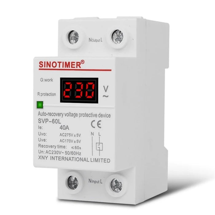 SINOTIMER SVP-60L 230V 40A AC Intermediate Relay Power Overvoltage Undervoltage Voltage Relay Protective Device - 1