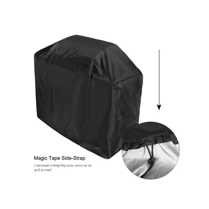 420D Oxford Fabric Waterproof BBQ Grill Cover UV Protection Outdoor Barbecue Grill Cover with Drawstring - Black / 80x66x100cm - 6