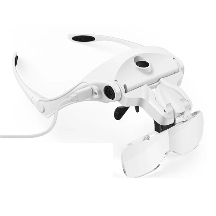 Magnifying Glasses Head Lamp Magnifier LED Light Headband Glasses Loupe Headband Magnifier Visor - 1