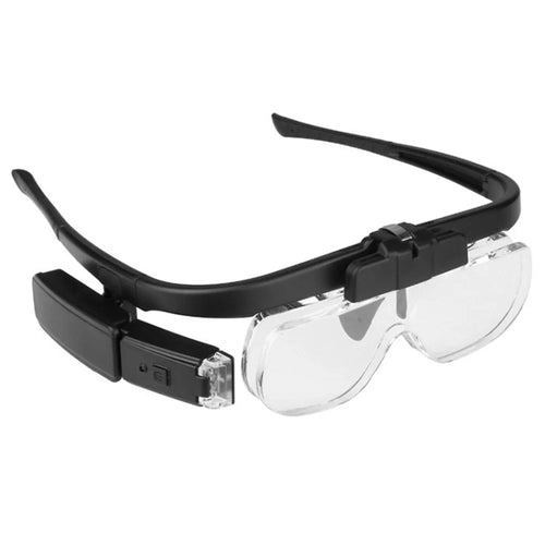 BEILESHI 11642DC Headband Magnifier Visor 5 Lens (1.5X 2.0X 2.5X 3.5X 4.0X 4.5X) Lighted Magnifying Glasses for Close Work Jewelry Crafts - 1