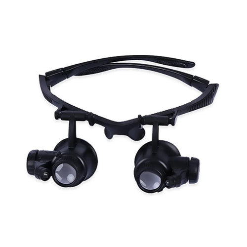 BEILESHI 9892GJ Headband Magnifying Glasses with 6 Lenses 10X 15X 20X 25X Repair Tool Lighted Jeweler Loupe - 1