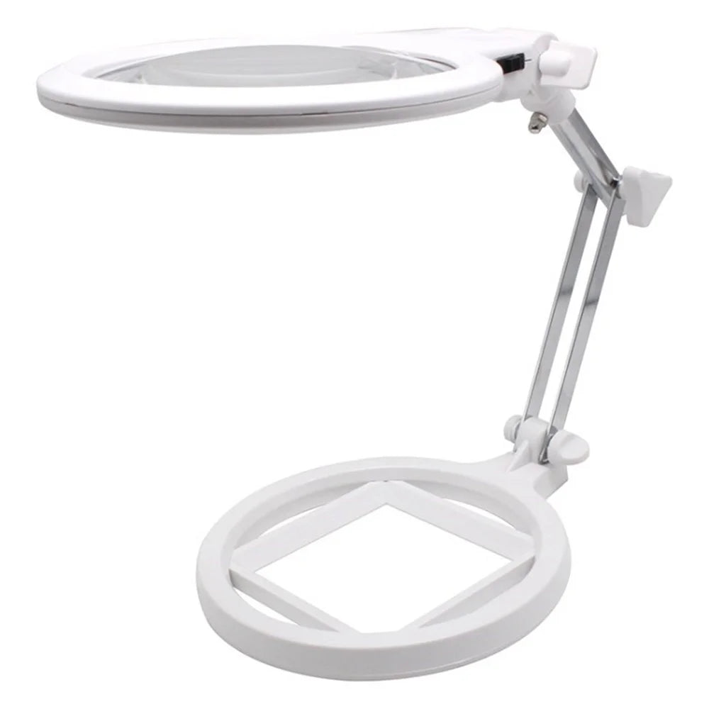 BEILESHI 3B-1A Desktop Foldable Magnifier 130mm 2.5X 5X LED Lighting Magnifying Glass with Scale - 1