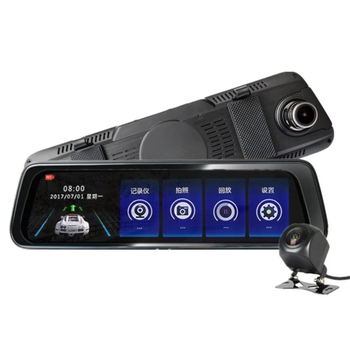 D5A Dual 1080P 10 Inch Full Screen Rearview Mirror Dash Cam Front and Rear Recording Reversing Camera - 1