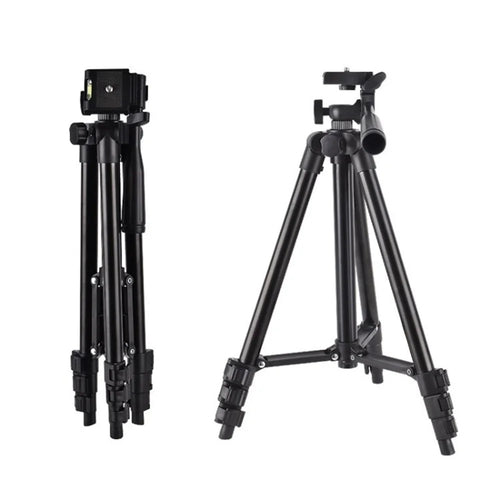 3120 Aluminum Alloy Tripod Stand for Live Streaming, 33–103cm Adjustable Height, Portable Phone Tripod, Black - 1