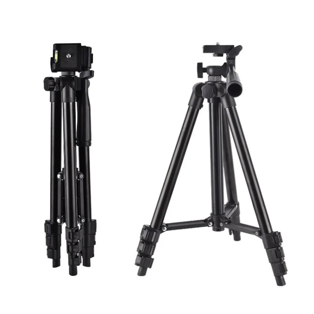 3120 Aluminum Alloy Tripod Stand for Live Streaming, 33–103cm Adjustable Height, Portable Phone Tripod, Black - 1