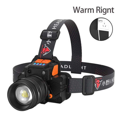 T50 Super Bright Flashlight 300m Long Range Flashlight IPX4 Waterproof Miner Lamp for Outdoor Emergency - L9 Warm Light/with CN Plug Charger - 1