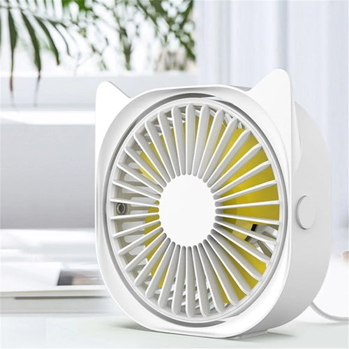 6 inch Mini USB Desk Fan Portable Electric Fan with 3 Wind Modes Summer Cooler for Home Office - White - 1