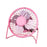 Wrought Iron Portable Table Fan 4 inch Mini Cooling Fan for Office Fan Support 360-Degree Adjustable - Pink - 1
