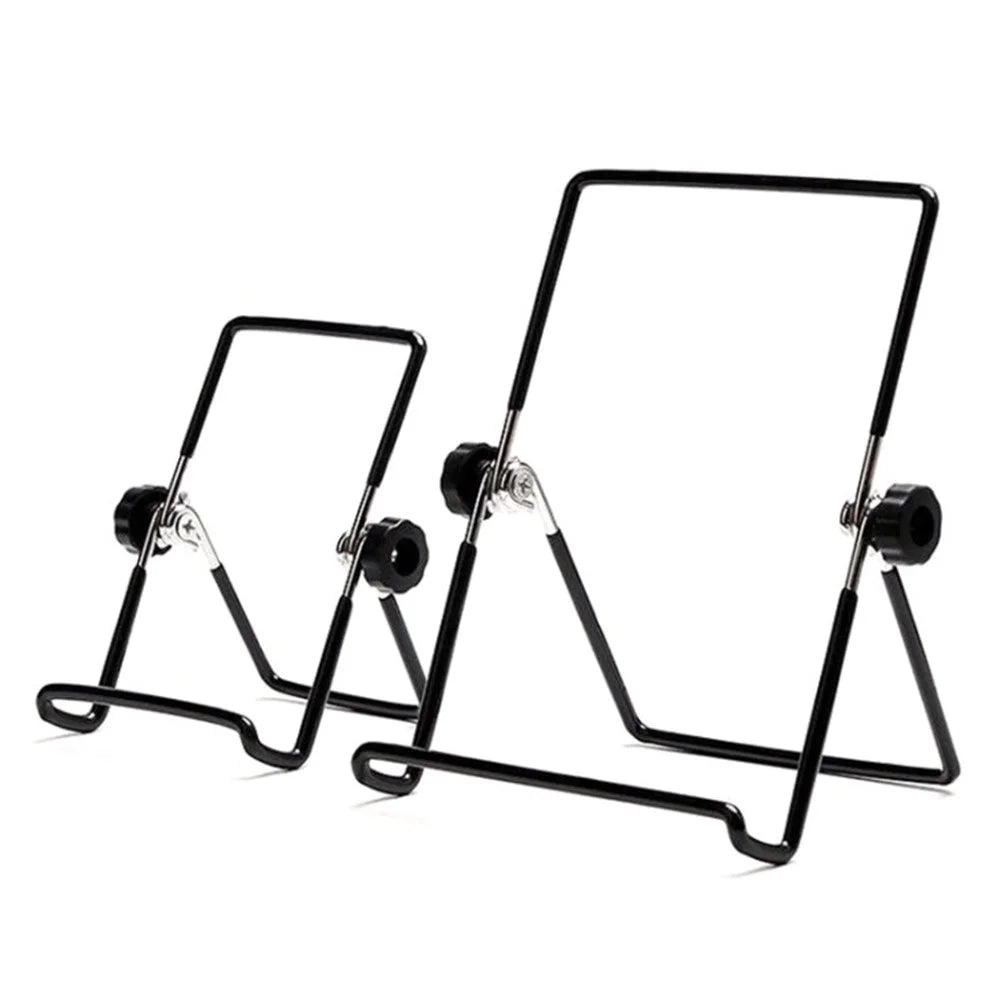 Folding Tablet Holder Desktop Mobile Phone Stand Portable Metal Bracket for 8-13 inch Devices - Black - 1