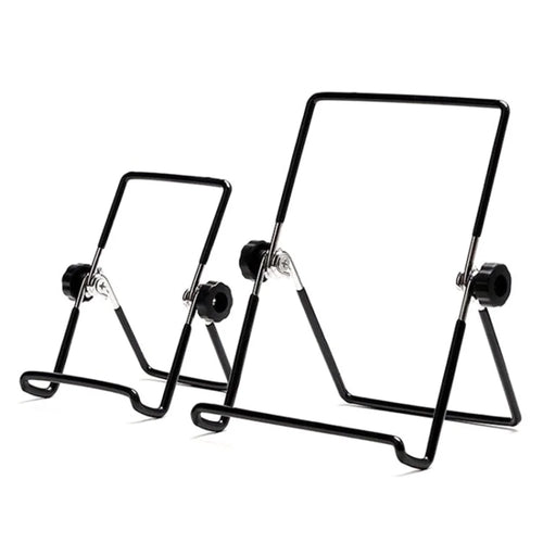 Folding Tablet Holder Desktop Mobile Phone Stand Portable Metal Bracket for 8-13 inch Devices - Black - 1