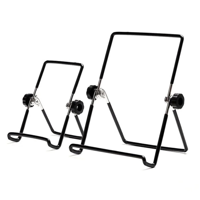 Portable Desktop Stand for 5-8 inch Cell Phone Folding Holder Metal Tablet Bracket - Black - 1