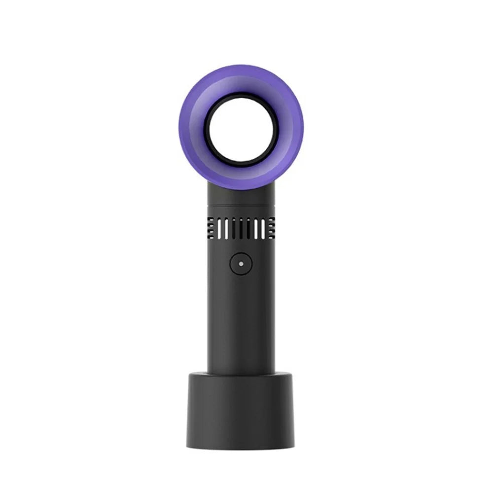Cooling Bladeless Fan USB Mini Fan Desktop Bladeless Fan 3 Gear Ultra Quiet for Bedroom Baby Room Office Outdoor - Black - 1