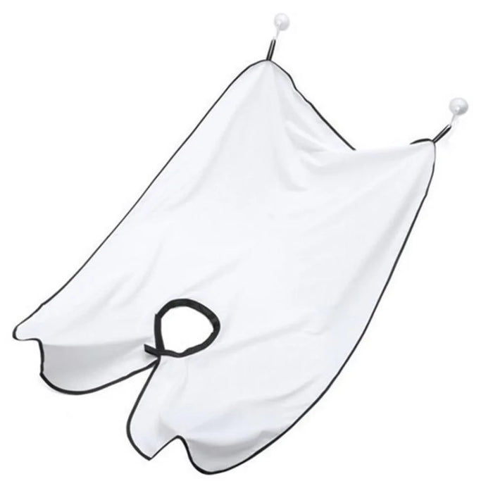 Men Beard Shaving Apron Bib Waterproof Shaving Cloth Non-Stick Beard Cape Trimming Bib - White - 1