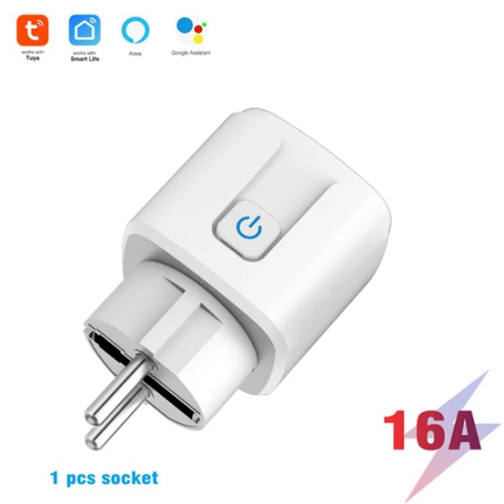 Smart Plug 16A/20A WiFi Outlet Socket Plug for Amazon Alexa Google Assistant - White/EU Plug/16A - 1