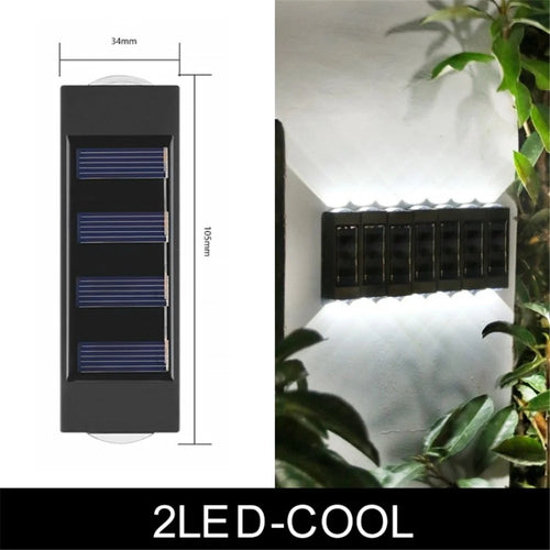 4PCS Outdoor Solar Light Wall Mounted Lamp for Porch Patio Garden Decoration Lighting - 2LED / White Light - 1