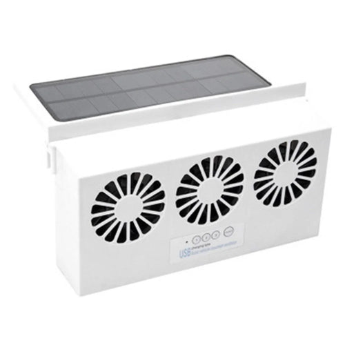 Solar Car Fan Auto Front Rear Window Car Exhaust Fan Car Radiator Fan - White - 1