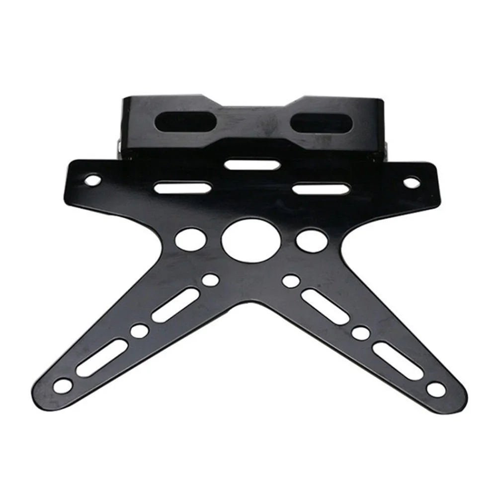 Motorcycle Bike License Plate Holder Frame Adjustable License Bracket E-bike Modified Accessories - Black - 1