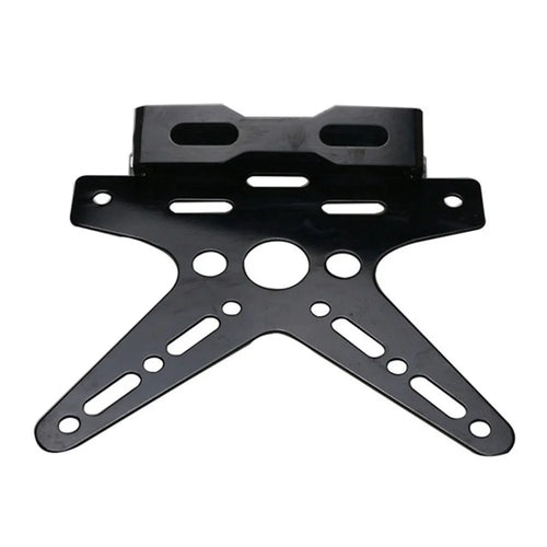 Motorcycle Bike License Plate Holder Frame Adjustable License Bracket E-bike Modified Accessories - Black - 1