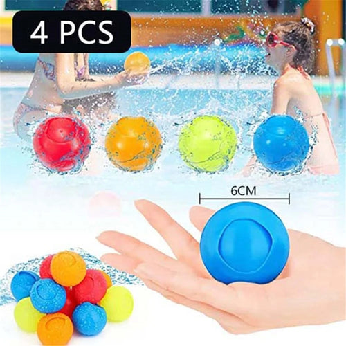 4Pcs Reusable Water Bombs Quick Fill Water Balloons Splash Soaker Water Fight Toy for Pool Party - 1