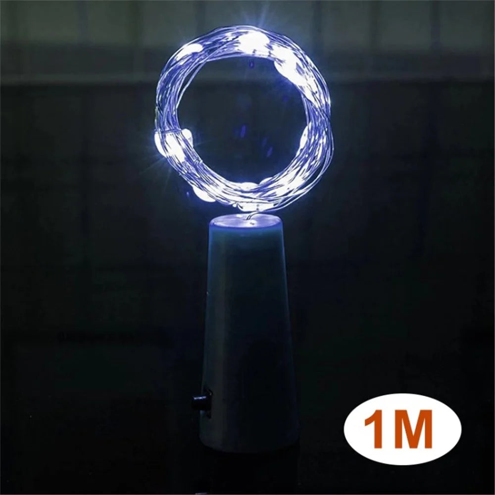 Wine Bottle Stopper Light Cork Light String for DIY Party Wedding Decor - White/1m - 1