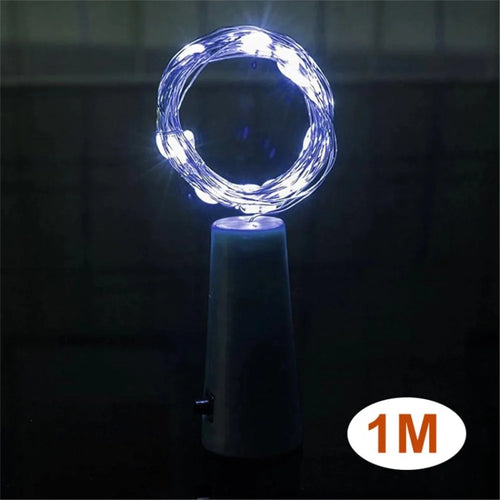 Wine Bottle Stopper Light Cork Light String for DIY Party Wedding Decor - White/1m - 1