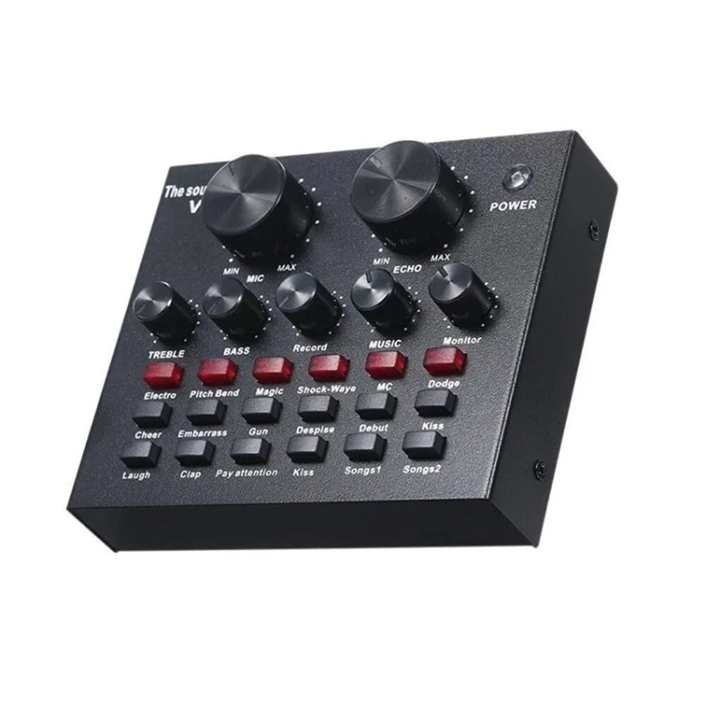 V8 Bluetooth-compatible Live-Streaming Sound Card for Studio Recording / Broadcasting Audio Equipment - V8 English - 1