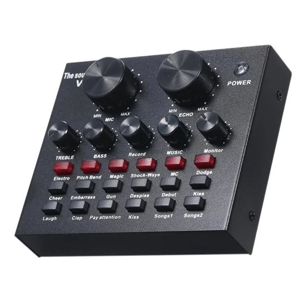 V8 Bluetooth-compatible Live-Streaming Sound Card for Studio Recording / Broadcasting Audio Equipment - V8 English - 2