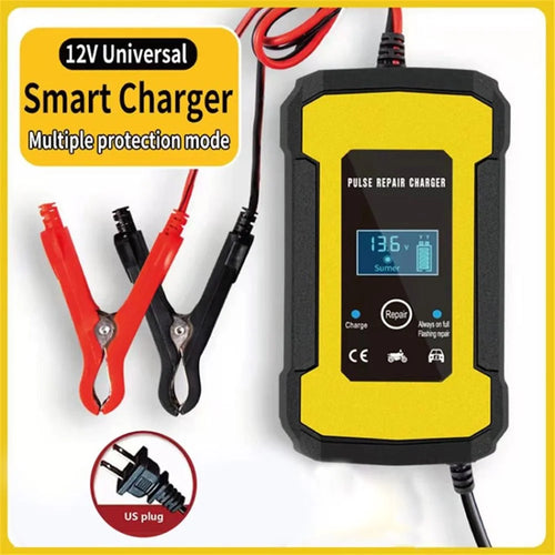 12V 6A Car Battery Charger One-click Repair Intelligent Control 110V to 220V Motorcycle Lead Acid Battery Adapter - US Plug - 1