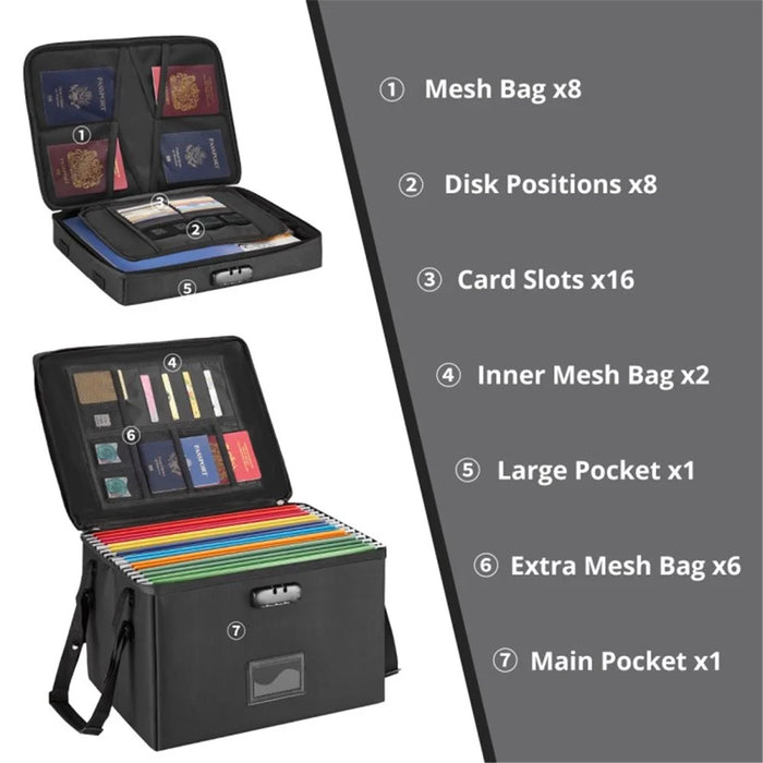 MUIFA Fireproof Document Bag + File Box Collapsible Document Organizer for Letter / Legal Folder - 6