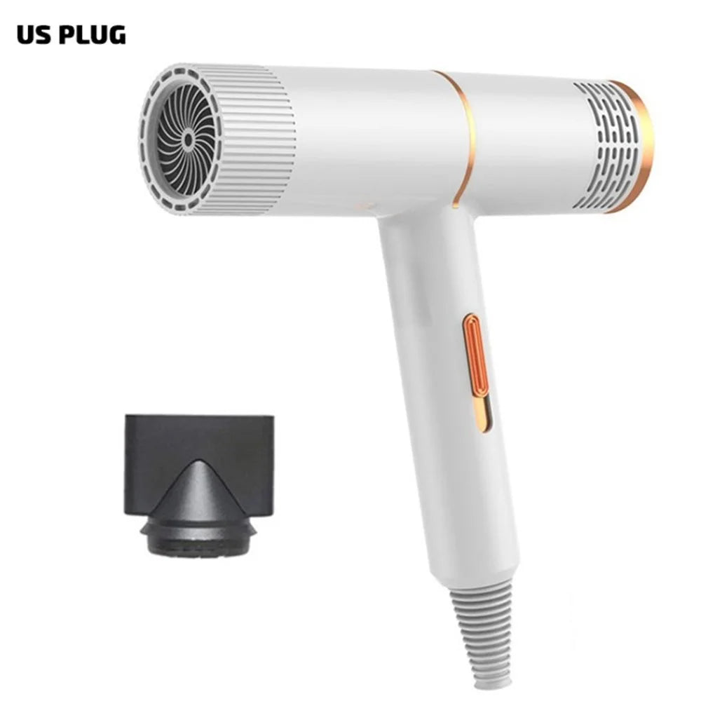 Negative Ionic Blow Dryer Salon Professional Smooth Hair Blower - White / US Plug - 1