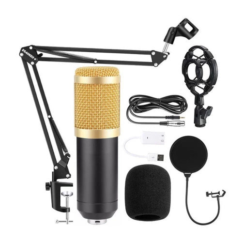 BM-800 Condenser Microphone Kit with Mount and Pop Filter for Studio Recording Broadcasting - A Set - 1