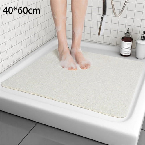 45x75cm Non-Slip Bathroom Shower Rug Carpet Durable Wear-Resistant PVC Bath Mat - White - 1