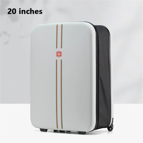 SCHREISS Foldable Suitcase Luggage 35L Rolling Travel Bag for Business Trip Travel - White / 20-inch - 1