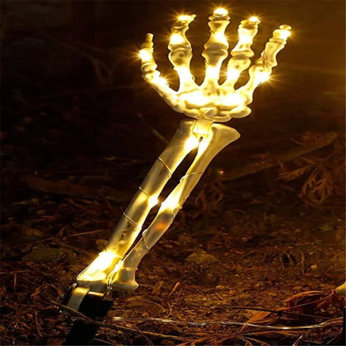 Glowing Skull Hand Halloween Skeleton Decorations Gift Lighted Skeleton Arm Stakes Lights - 1Pc / Cell Battery Powered - 1