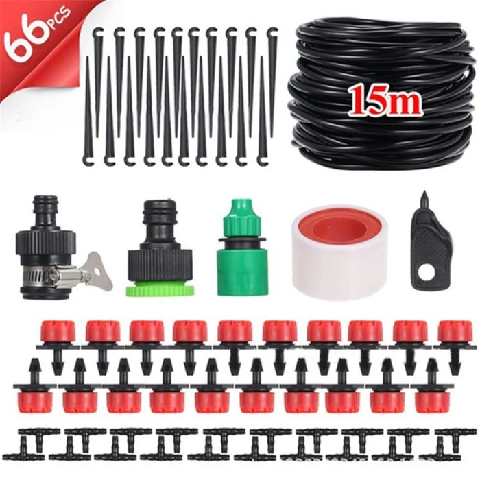 Water-saving Lawn Auto Irrigation Watering Kit Garden Irrigation System for Vegetable Fruit Watering - 15m Pipe Set - 1