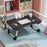 Multifunctional Foldable Laptop Desk Folding Breakfast Tray Portable Lap Standing Desk with Cup Holder, Size: 60x40x28cm - Black - 1