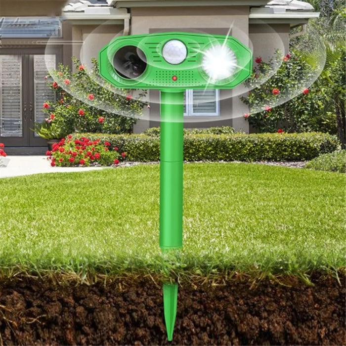 Ultrasonic Repeller Solar Powered Waterproof Animal Repellent for Squirrel Cat Dog Bird - 1
