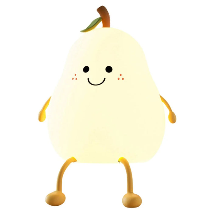 Cute Pear Night Light with Timer Dimmable Kids Nursery Pear Lamps USB Rechargeable Night Lamp for Bedroom - 2