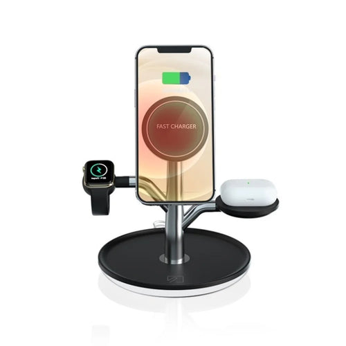 N62 3-in-1 Magnetic Wireless Phone Charger Fast Wireless for Mag-Safe Charger Stand for iPhone iWatch AirPods - 1