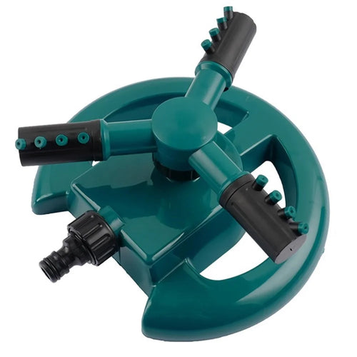 Wisdom Garden Sprinkler 360-degree Rotating Automatic Watering System 3-Way Yard Sprinkler Watering Sprayer - Green - 1
