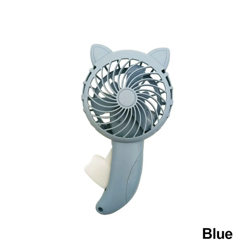 Portable Handheld Fan Hand-pressing Personal Fan Kids Toy Mini Cooler Small Pocket Fan - Blue - 1