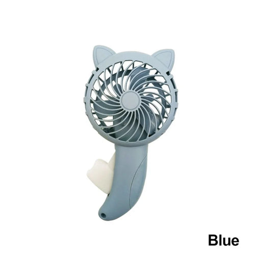 Portable Handheld Fan Hand-pressing Personal Fan Kids Toy Mini Cooler Small Pocket Fan - Blue - 1