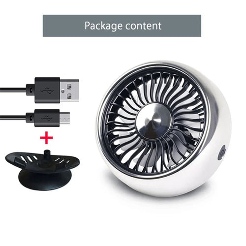 12V 24V Car Cooling Fan Travel Camping Fan 360-degree Rotatable USB Powered Vehicle Fan for Car Truck RV SUV Cooling - White - 1