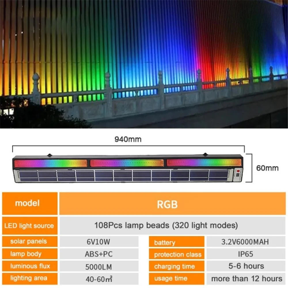 BYRG-D988 LED Wall Washer Light Solar Lamp Wall Washer Colorful Light Water Wall Landscape Light Spotlight - RGB Model - 1