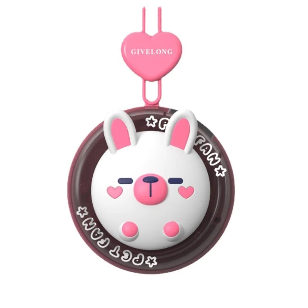 GIVELONG Portable Hanging Neck Fan Wearable Personal Fan 1200mAh Battery Operated USB Rechargeable Desktop Fan - White - 1