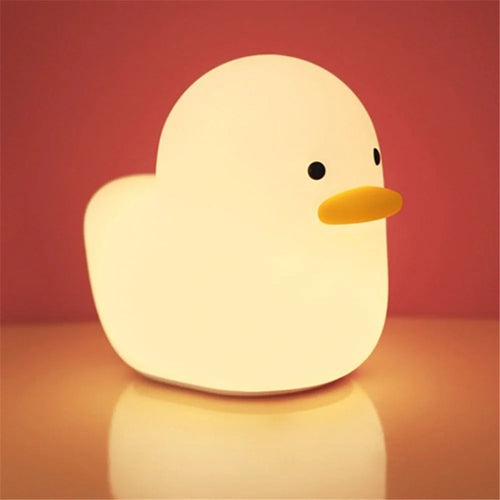 H-L-15 Cartoon Duck Doll Silicone Night Light Rechargeable Table Lamp Nursery Duck Lamp for Baby Adult Kids Room - 1